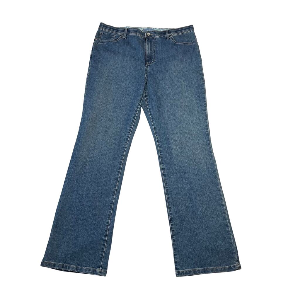 Gloria Vanderbilt High Rise Straight Leg Jeans Size 14P Casual Stretch Embellish